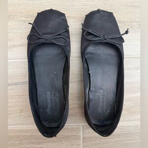 Jeffrey Campbell x Anthropologie Black Satin Bow Ballet Flats